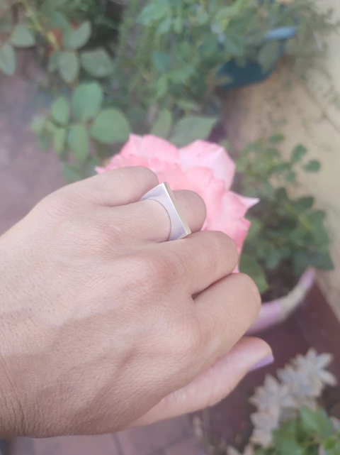 Anillo Fino en Plata 925 – Diseño Rectangular Elevado