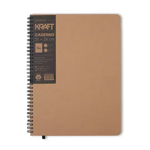 CADERNO KRAFT ORIGINAL SEM PAUTA 21X28 KRAFT