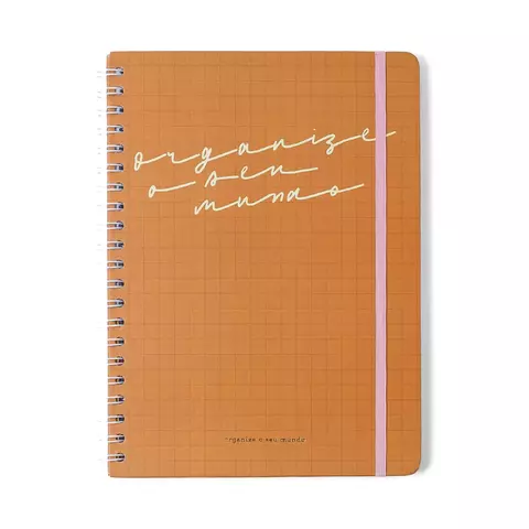 CADERNO ESPIRAL KEMILY PAUTADO 20X28 ORGANIZE CARAMELO 80 FLS