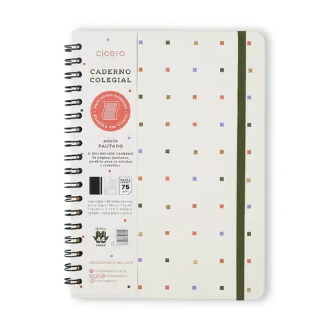 CADERNO ESPIRAL TRAMA PAUTADO 17X24 PONTOS