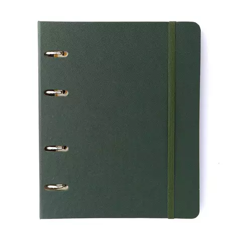 CADERNO CRIATIVO ARGOLADO OFFICE DUO CLASSICA PAUTADO & PONTADO A5 VERDE OLIVA