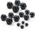 Kit de Mancuerna Hexagonal de caucho 2.5kg a 30kg- Total 390kg (12 pares)