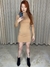 VESTIDO MANGA BEGE
