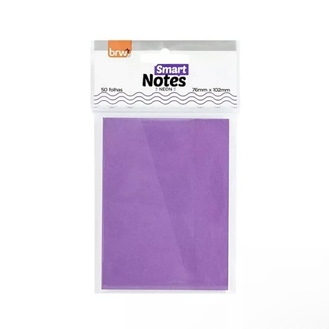 Bloco Adesivo Roxo Neon Smart Notes - BRW
