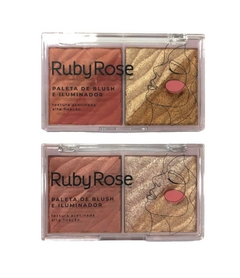PALETA DE RUBOR E ILUMINADOR PASSION - RUBY ROSE - comprar online
