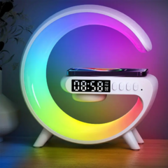 Lámpara De Mesa Rgb Parlante Bluetooh Cargador Inalámbrico