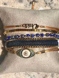 PULSEIRA INTEIRA OLHO GREGO FIO DE SEDA - Lu Romano Acessórios