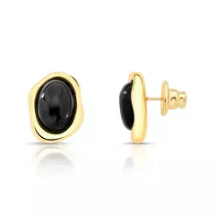BRINCO DOURADO POLIDO BLACK RESIN na internet
