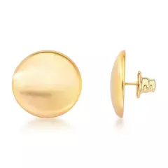 BRINCO BOTTON FLAT 25MM OURO FOSCO - Lu Romano Acessórios