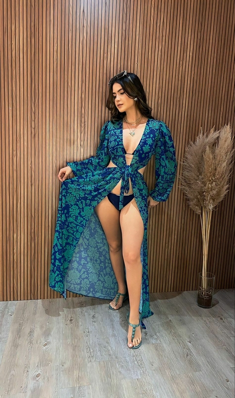 Saída de praia verde/azul marinho