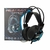 Fone de ouvido over-ear gamer Knup KP-464 preto com luz LED