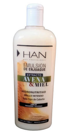 Enjuague de avena y miel. Anti frizz. x500ml. Han