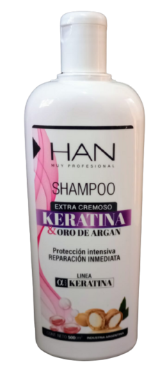 Shampoo kertina y oro de argan. Han. x500ml