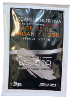 Mascarilla nutritiva d coco y argan x20g. walfor