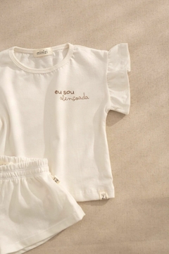 Conjunto feminino “Eu Sou Abençoada” Off White - comprar online