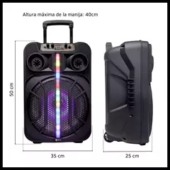 PARLANTE ORYX mod. BOSTON CON MICROFONO Y CARRO BATERÍA RECARGABLE 12" en internet