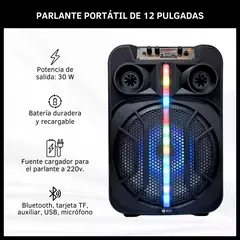 PARLANTE ORYX mod. BOSTON CON MICROFONO Y CARRO BATERÍA RECARGABLE 12" - comprar online