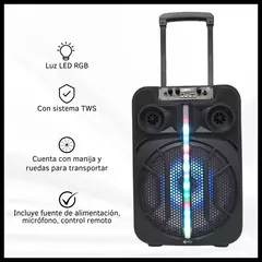 PARLANTE ORYX mod. BOSTON CON MICROFONO Y CARRO BATERÍA RECARGABLE 12" - tienda online