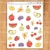 Cartela de adesivos frutas