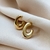 Brinco Argola Orgânico Oval Pequena Banho de Ouro 18k - comprar online