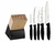 JOGO FACAS PLENUS C/LAM ACO INOX CABO POLIP. PRETO C/SUP MAD - comprar online