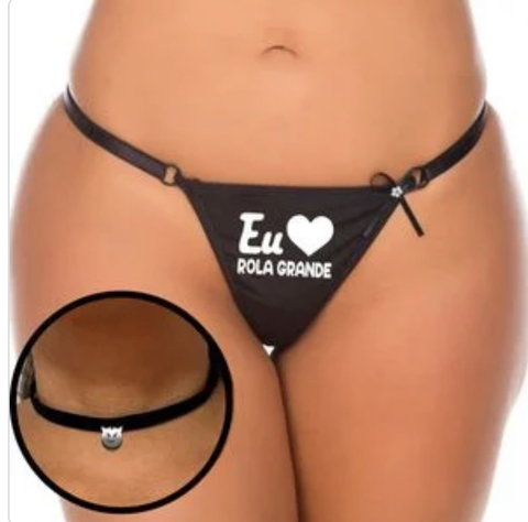 Tanga "Eu Amo Rola Grande" + Gargantilha