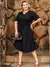 Vestido Transpassado Plus Size Decote V Midi - loja online