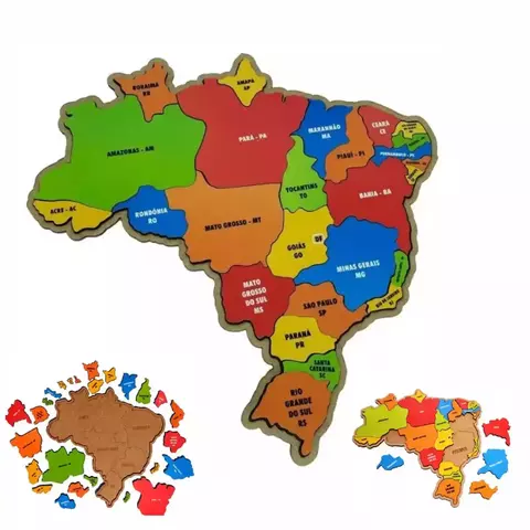 Quebra-Cabeça Educativo do Mapa do Brasil Montessori