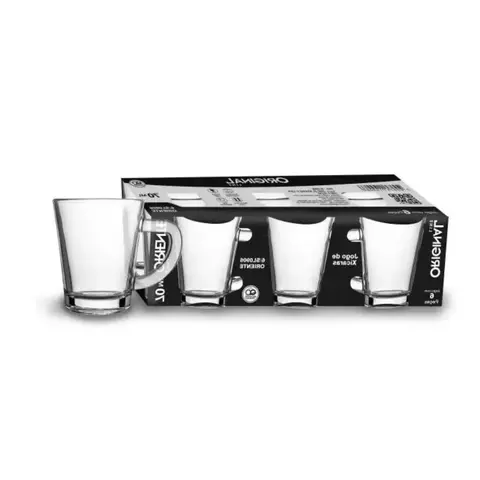 Conjunto de 6 Xícaras de Vidro para Café e Chá 70ml