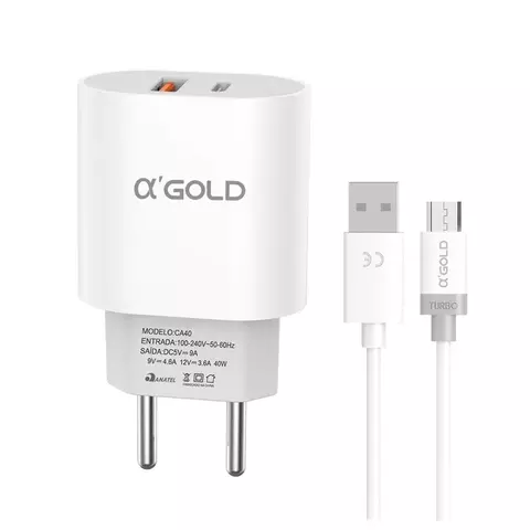 Carregador Turbo Power 40W USB Tipo-C - Branco