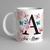Caneca Inicial Floral Letra "A"