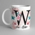Caneca Inicial Floral Letra "W"