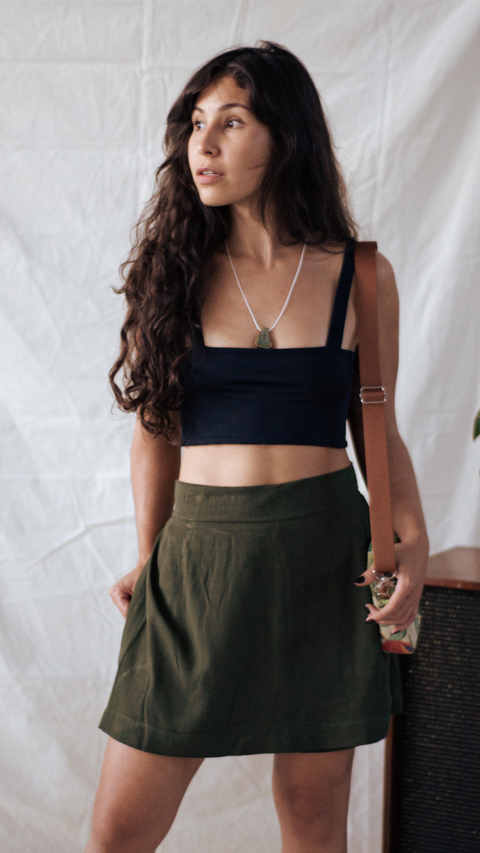 Short saia jambo verde musgo - comprar online