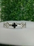 Bracelete Aço Inox Prata com preto modelo Virginia