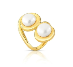 ANEL COM PÉROLAS SHELL DUPLAS