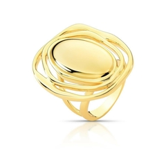 ANEL GRANDE LISO OVAL ABAULADO CURVO VAZADO