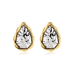BRINCO JADE GOTA DOURADO E PRATA
