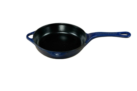 FRIGIDEIRA DE FERRO ESMALTADA SEM TAMPA LGM LA GRANDE MAISON AZUL COBALTO COM PRETO INTERNO 20CM
