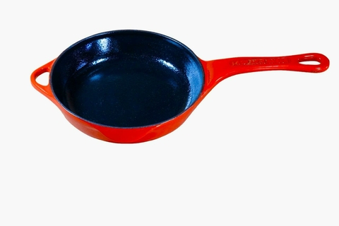 FRIGIDEIRA SEM TAMPA DE FERRO ESMALTADA LGM LA GRANDE MAISON VERMELHA COM PRETO INTERNO 20CM