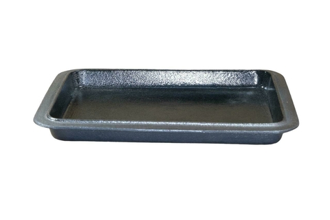 TRAVESSA RETANGULAR BAIXA DE FERRO ESMALTADA GRANDCHEF 31X23X03CM PRETA SEMI FOSCA