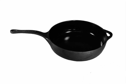 FRIGIDEIRA DE FERRO ESMALTADA SEM TAMPA GRANDCHEF AZUL FOSCO COM PRETO INTERNO 28CM