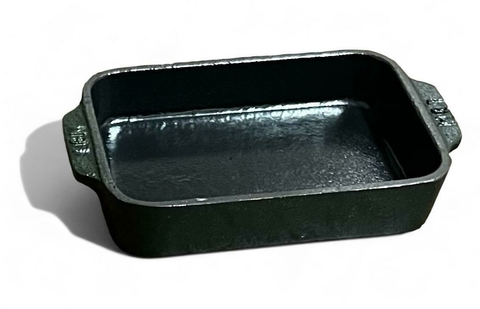 TRAVESSA RETANGULAR PEQUENA DE FERRO ESMALTADA GRANDCHEF PRETA SEMI FOSCA 15X11CM