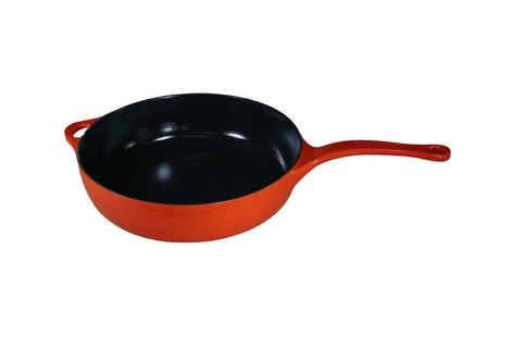 FRIGIDEIRA SEM TAMPA DE FERRO ESMALTADA LGM LA GRANDE MAISON 28CM LARANJA DEGRADÊ COM PRETO INTERNO