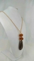 Colar Longo de Cristal com Pingente Gota de Resina - comprar online