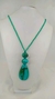 Colar Longo de Cristal com Pingente Gota de Resina