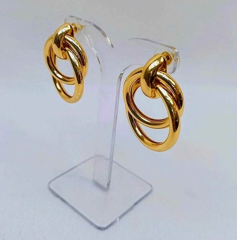 Brinco dourado duplo - comprar online