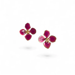 Mini Brinco Flor 4 Pétalas uva