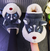 Huskies chinelo macio de algodão fofuxo estampa de cachorro pantufa. na internet