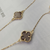 Colar Trevos Marron - Banho Ouro 18k