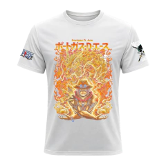 REMERA PORTGAS D ACE FUEGO - ONE PIECE 12 en internet